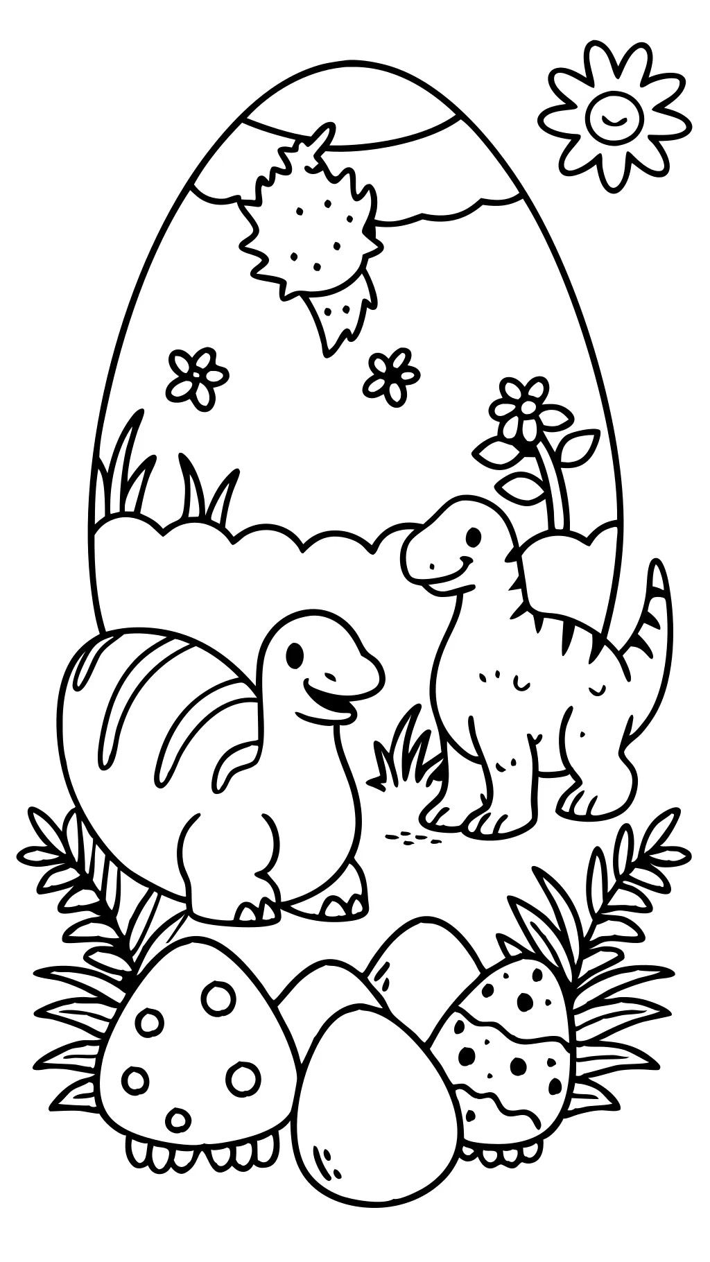 coloriages d’oeufs de dinosaures